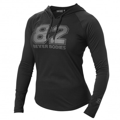 Better Bodies Varsity Hoodie Black i gruppen Träningskläder / För henne / Tröjor hos Proteinbolaget.se (PB-0487)