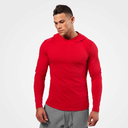 Better Bodies Mens Soft Hoodie Bright Red i gruppen Träningskläder / För honom / Tröjor hos Proteinbolaget.se (PB-0590)