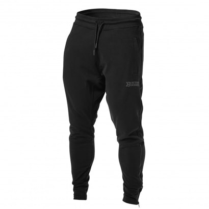 Better Bodies Harlem Zip Pants Black i gruppen Träningskläder / För honom / Byxor hos Proteinbolaget.se (PB-0801)