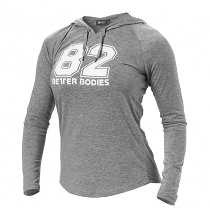 Better Bodies Varsity Hoodie Greymelange i gruppen Träningskläder / För henne / Tröjor hos Proteinbolaget.se (PB-0901)
