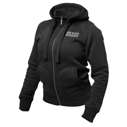 Better Bodies Fitted Soft Hoodie, black i gruppen Träningskläder / För henne / Tröjor hos Proteinbolaget.se (PB-123556)