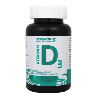 Strength Sport Nutrition D-Vitamin 100 kapslar i gruppen Vitaminer / Mineraler / Vitaminer hos Proteinbolaget.se (PB-1528)