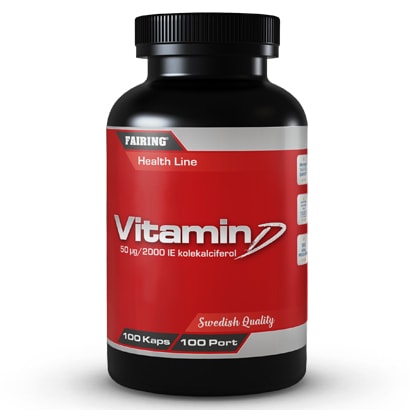 Fairing Vitamin-D, 100 Kapslar i gruppen Vitaminer / Mineraler / Vitaminer hos Proteinbolaget.se (PB-2773)