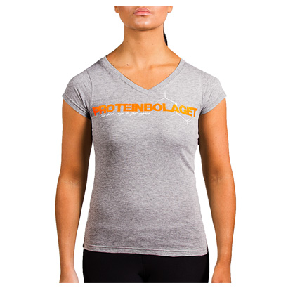 Proteinbolaget Logo Girl T-shirt, Grey i gruppen Träningskläder / För henne / T-shirt hos Proteinbolaget.se (PB-2953)
