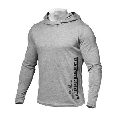 Better Bodies Mens Soft Hoodie Greymelange i gruppen Träningskläder / För honom / Tröjor hos Proteinbolaget.se (PB-3328)