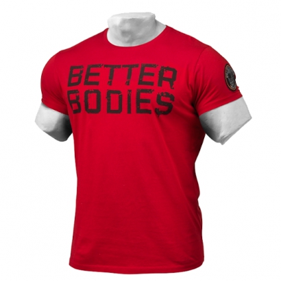 Better Bodies Basic Logo Tee, Jester red i gruppen Träningskläder / För honom / T-shirt hos Proteinbolaget.se (PB-3338)