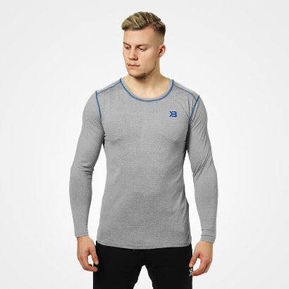 Better Bodies Performance Long Sleeve Greymelange i gruppen Träningskläder / För honom / Tröjor hos Proteinbolaget.se (PB-3512)