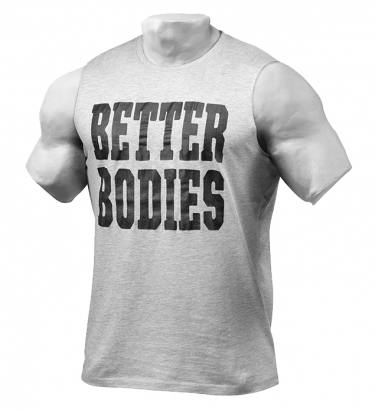 Better Bodies Big Print S/L Grey Melange i gruppen Träningskläder / För honom / Linnen hos Proteinbolaget.se (PB-3945)