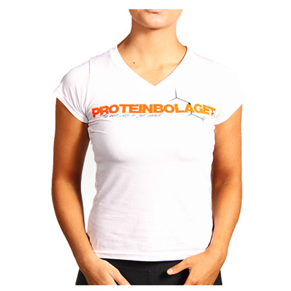 Proteinbolaget Logo Girl T-shirt, White i gruppen Träningskläder / För henne / T-shirt hos Proteinbolaget.se (PB-3956)