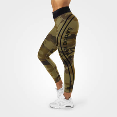 Better Bodies Camo High Tights Green Camo i gruppen Träningskläder / För henne / Tights hos Proteinbolaget.se (PB-4277)