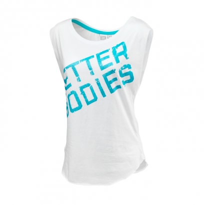 Better Bodies Casual Printed Tee, white i gruppen Träningskläder / För henne / T-shirt hos Proteinbolaget.se (PB-45785)