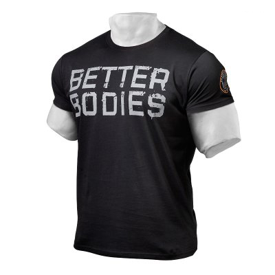 Better Bodies Basic Logo Tee, Black i gruppen Träningskläder / För honom / T-shirt hos Proteinbolaget.se (PB-4586)