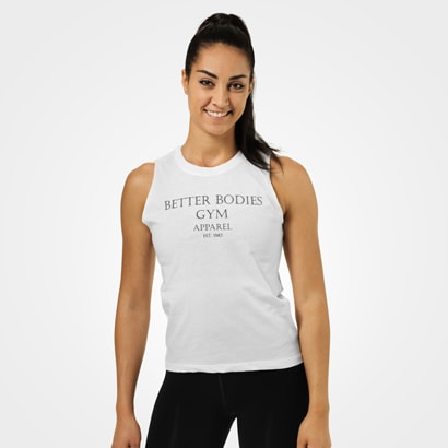 Better Bodies Chelsea loose tank, White i gruppen Träningskläder / För henne / Linnen hos Proteinbolaget.se (PB-5410)
