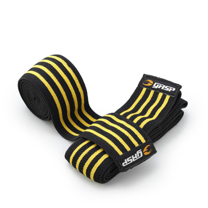 GASP Knee Wraps, Black/Fire i gruppen Träningstillbehör / Knä- & Handledslindor hos Proteinbolaget.se (PB-6519)