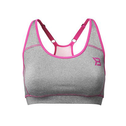 Better Bodies Sports Bra, Greymelange/pink i gruppen Träningskläder / För henne / Sport-BH hos Proteinbolaget.se (PB-6526)