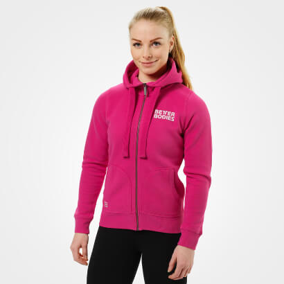 Better Bodies Fitted Soft Hoodie, hot pink i gruppen Träningskläder / För henne / Tröjor hos Proteinbolaget.se (PB-6598)