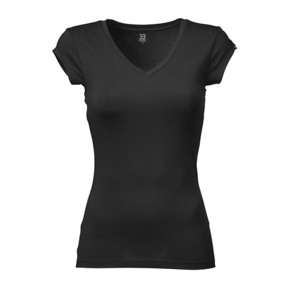 Better Bodies Womens V-Tee Black i gruppen Träningskläder / För henne / T-shirt hos Proteinbolaget.se (PB-6985)