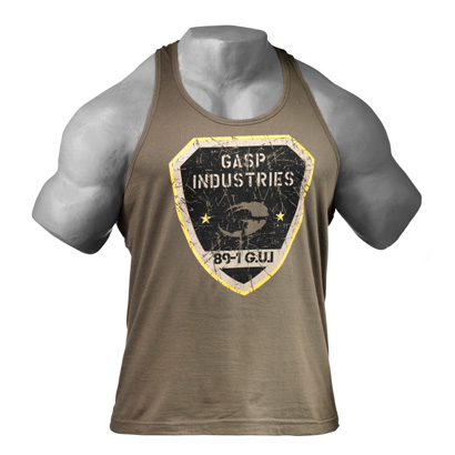 Gasp Gym T-back Wash Green i gruppen Träningskläder / För honom / Linnen hos Proteinbolaget.se (PB-7332)