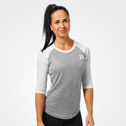 Womens Baseball Tee, Greymelange i gruppen Träningskläder / För henne / Tröjor hos Proteinbolaget.se (PB-7864)