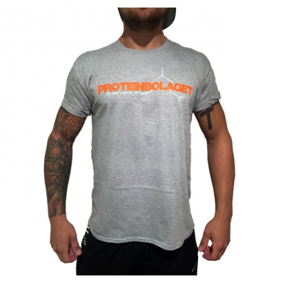 Proteinbolaget logo t-shirt, grey i gruppen Träningskläder / För honom / T-shirt hos Proteinbolaget.se (PB-7885)