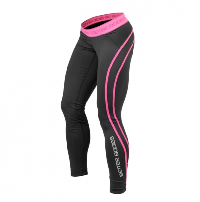 Better Bodies Women's Athlete Tights, black/pink i gruppen Träningskläder / För henne / Tights hos Proteinbolaget.se (PB-8543)