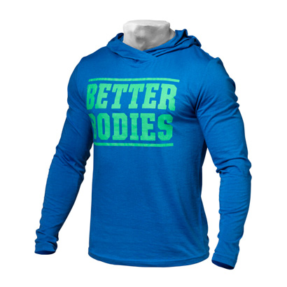 Better Bodies Mens Soft Hoodie Bright Blue i gruppen Träningskläder / För honom / Tröjor hos Proteinbolaget.se (PB-8665)