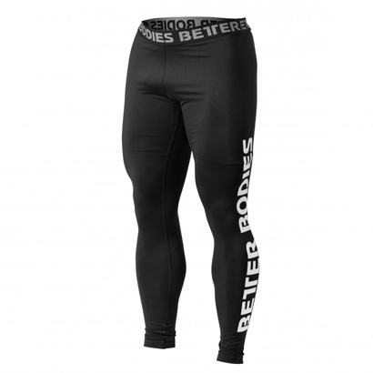 Better Bodies Mens Logo Tights Black i gruppen Träningskläder / För honom / Tights hos Proteinbolaget.se (PB-8709)