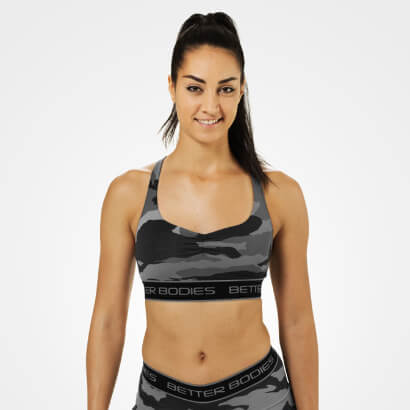 Athlete Short Top, Grey Camoprint i gruppen Träningskläder / För henne / Linnen hos Proteinbolaget.se (PB-8836)