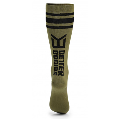 Better Bodies Knee Socks Military Green i gruppen Träningskläder / För henne / Strumpor hos Proteinbolaget.se (PB-9016)