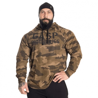 Gasp Long Sleeve Thermal Hoodie Green Camoprint i gruppen Träningskläder / För honom / Tröjor hos Proteinbolaget.se (PB-9081)