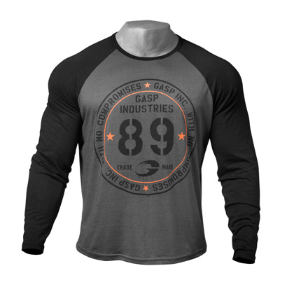 Gasp Raglan Long Sleeve Tee Dark Grey i gruppen Träningskläder / För honom / Tröjor hos Proteinbolaget.se (PB-9789)