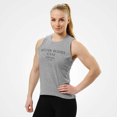 Better Bodies Chelsea loose tank, Grey Melange i gruppen Träningskläder / För henne / Linnen hos Proteinbolaget.se (PB-9868)