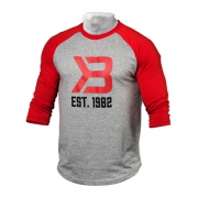 Better Bodies Mens Baseball Tee Red Greymelange
