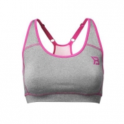 Better Bodies Sports Bra, Greymelange/pink