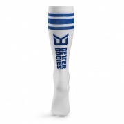 Better Bodies Knee Socks, White/Blue