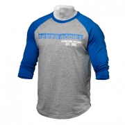 Better Bodies Mens Baseball Tee Blue Greymelange