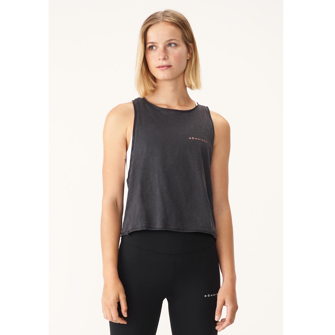 Röhnisch Slub Loose Singlet Obsidian Black