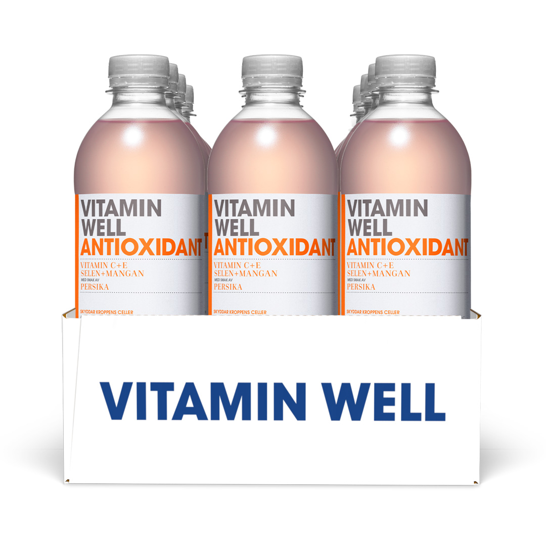 12 x Vitamin Well 500 ml Antioxidant Persika