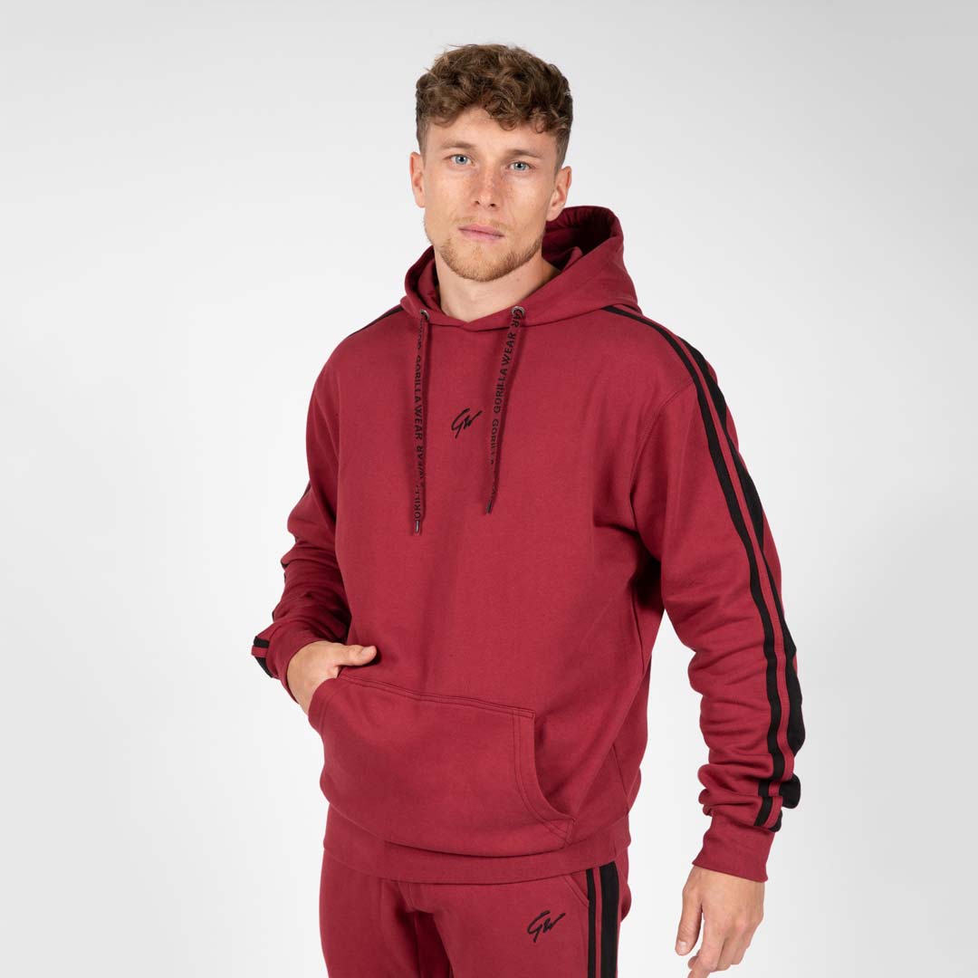 Gorilla Wear Banks Oversized Hoodie Burgundy Red