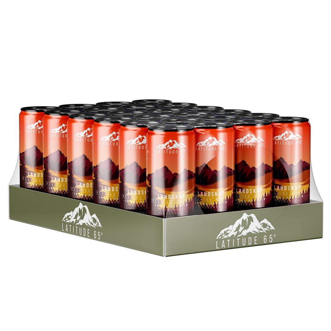 24 x Latitude 65 330 ml Landskap - Persika & Mango