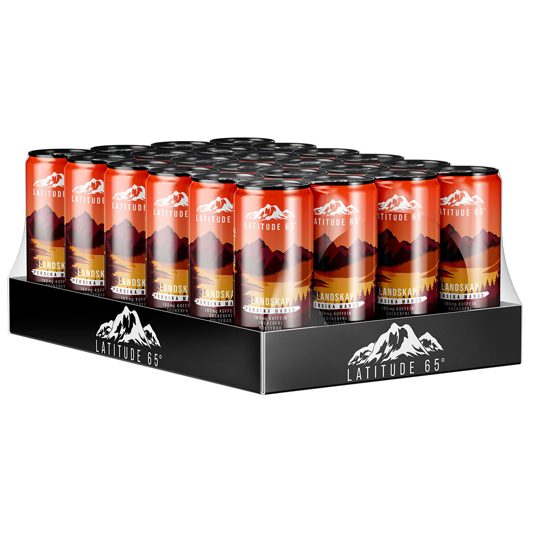 24 x Latitude 65 330 ml Landskap - Persika & Mango