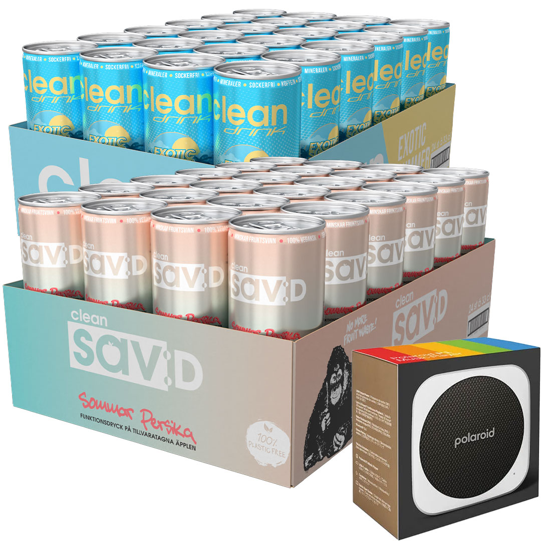 48 x Clean Drink & Clean Sav:D 330 ml + Högtalare