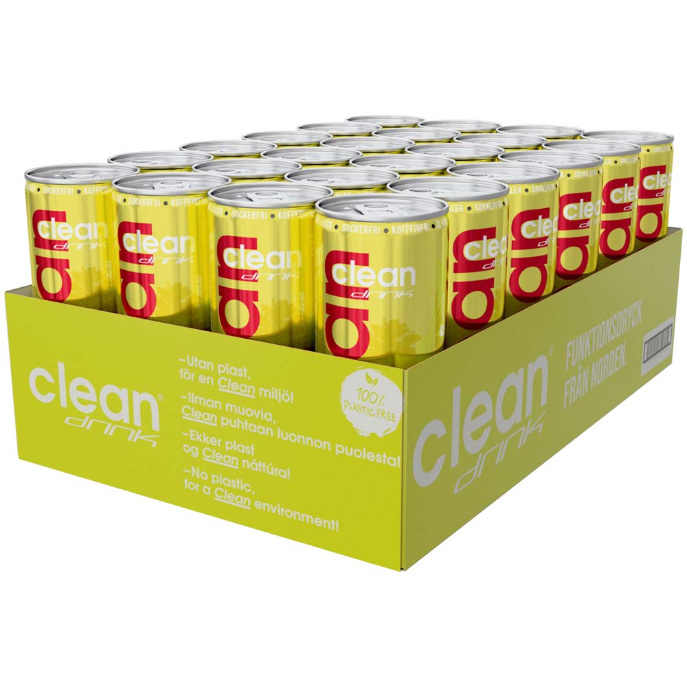 24 x Clean Drink 330 ml Kiwi/Smultron (Koffeinfri)