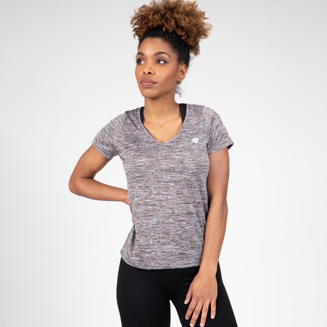 Gorilla Wear Elmira V-Neck T-Shirt Grey Melange
