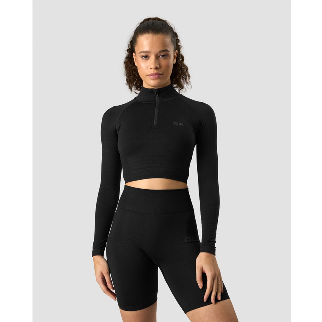 ICANIWILL Define Cropped 1/4 zip Black