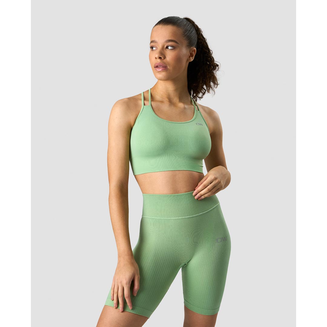 ICANIWILL Ribbed Define Seamless Sports Bra Spring green