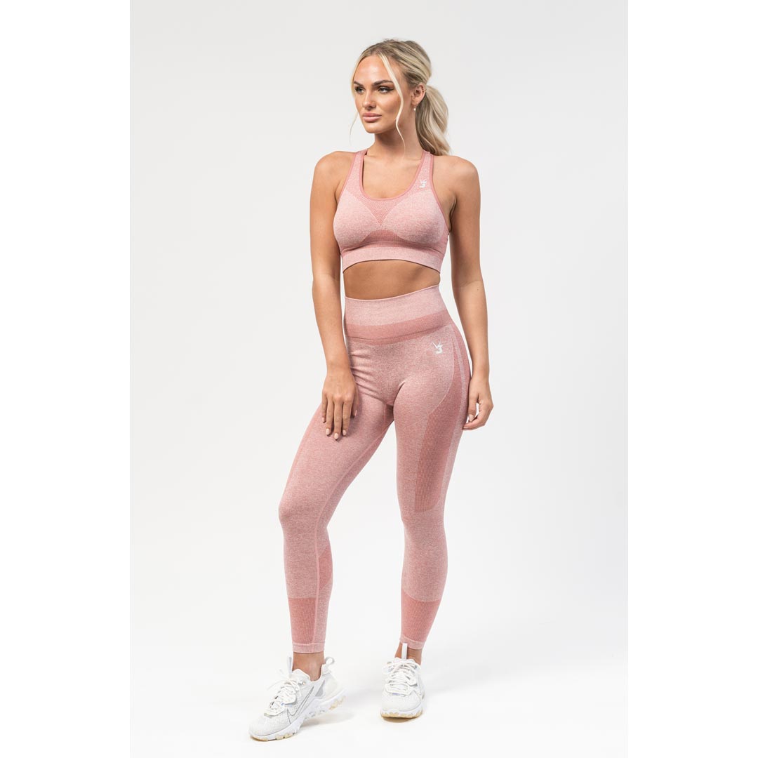 V3 Apparel Excel Seamless Scrunch Sports Bra Pink