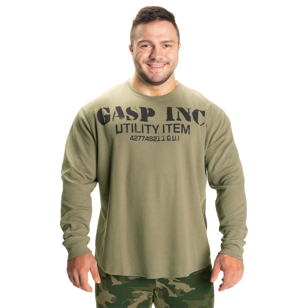 GASP Iron Thermal Gym Sweater Washed Green
