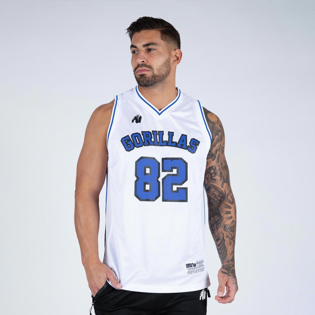 Gorilla Wear San Mateo Jersey Tank Top white/blue