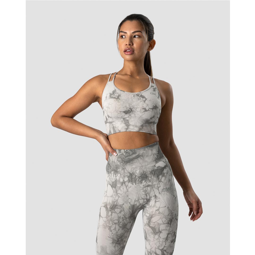 ICANIWILL Define Seamless Tie Dye Sports Bra Grey